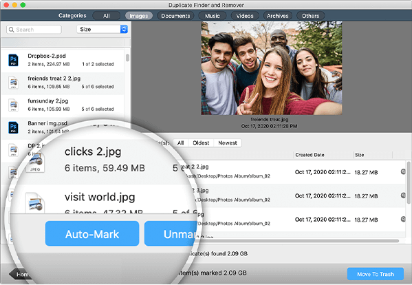Duplicate Files Fixer - Auto Mark